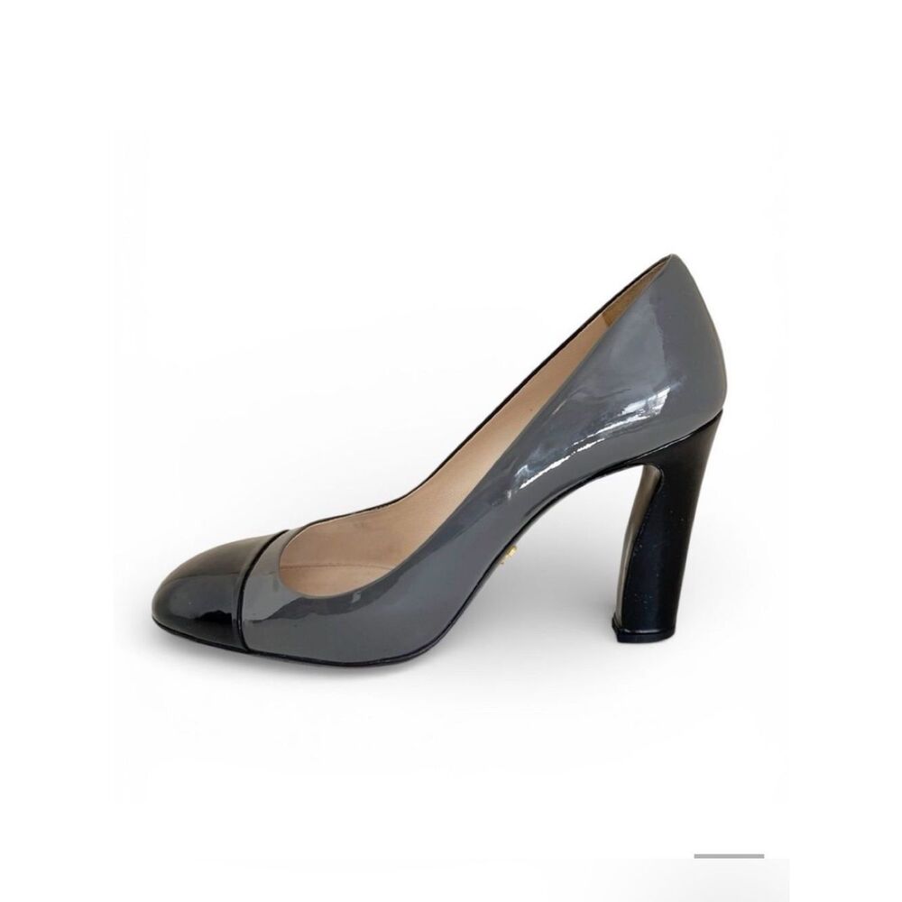 Prada Vernice Bi-Cole black and gray patent leather Heels